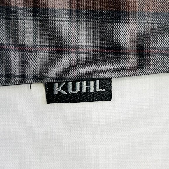 Kuhl Shirt Mens Medium Gray Plaid Flannel Long Sleeve Button Up Chest Pocket - Picture 13 of 14